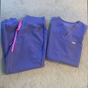 Figs Amethyst scrub set. Medium Catarina & MP HW Zamora pants